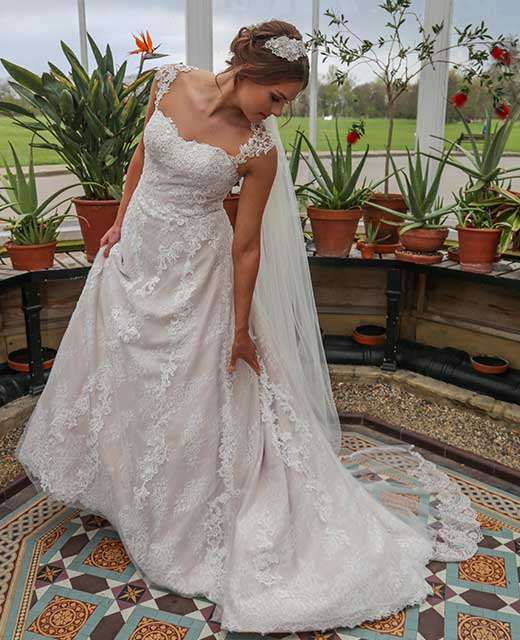 Bride in orangery
